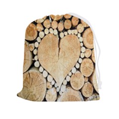 Wooden Heart Drawstring Pouch (2XL)