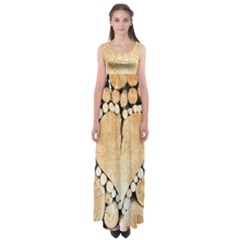 Wooden Heart Empire Waist Maxi Dress