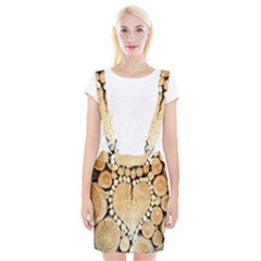 Wooden Heart Braces Suspender Skirt