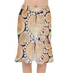 Wooden Heart Short Mermaid Skirt