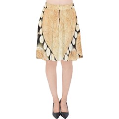 Wooden Heart Velvet High Waist Skirt