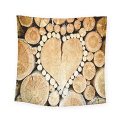 Wooden Heart Square Tapestry (Small)