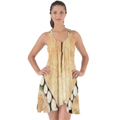 Wooden Heart Show Some Back Chiffon Dress