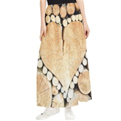 Wooden Heart Maxi Chiffon Skirt