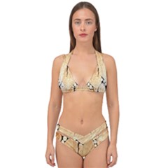 Wooden Heart Double Strap Halter Bikini Set