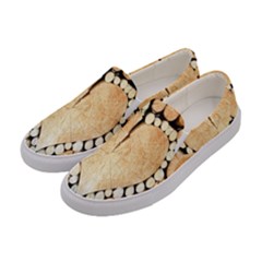 Wooden Heart Women s Canvas Slip Ons