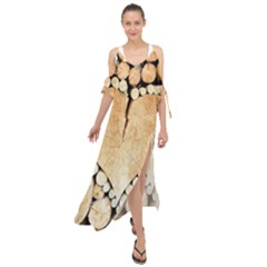 Wooden Heart Maxi Chiffon Cover Up Dress