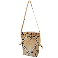 Wooden Heart Folding Shoulder Bag