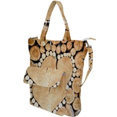 Wooden Heart Shoulder Tote Bag