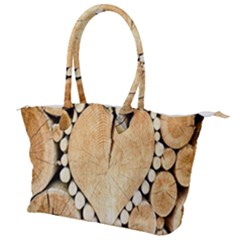 Wooden Heart Canvas Shoulder Bag