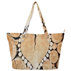 Wooden Heart Full Print Shoulder Bag