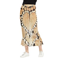 Wooden Heart Maxi Fishtail Chiffon Skirt