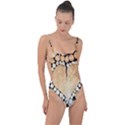 Wooden Heart Tie Strap One Piece Swimsuit View1