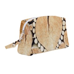 Wooden Heart Wristlet Pouch Bag (medium) by nate14shop