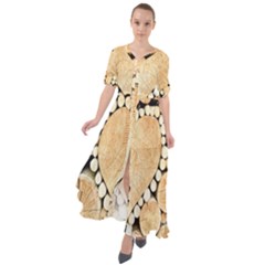 Wooden Heart Waist Tie Boho Maxi Dress