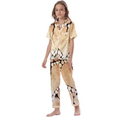 Wooden Heart Kids  Satin Short Sleeve Pajamas Set