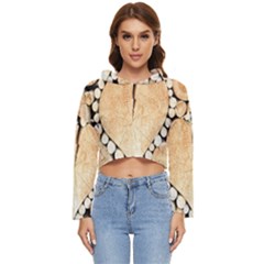 Wooden Heart Women s Lightweight Cropped Hoodie