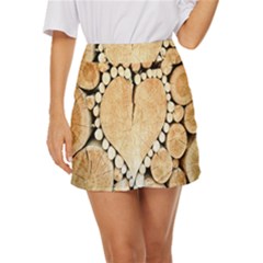 Wooden Heart Mini Front Wrap Skirt