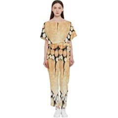 Wooden Heart Batwing Lightweight Chiffon Jumpsuit by nate14shop