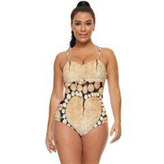 Wooden Heart Retro Full Coverage Swimsuit by nate14shop