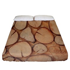 Wood-logs Fitted Sheet (california King Size) by nate14shop