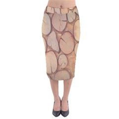 Wood-logs Velvet Midi Pencil Skirt by nate14shop