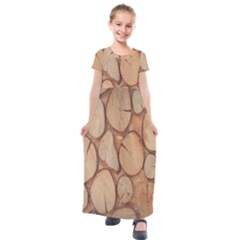 Wood-logs Kids  Short Sleeve Maxi Dress by nate14shop