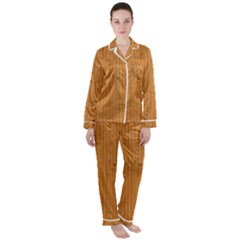 Antique Wood Texture Satin Long Sleeve Pajamas Set by nate14shop