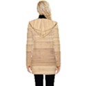 Wood-panel Button Up Hooded Coat  View2