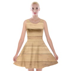 Wood-panel Velvet Skater Dress by nate14shop