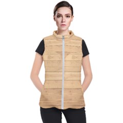 Wood-panel Women s Puffer Vest by nate14shop