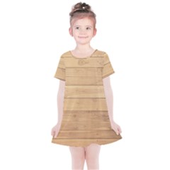 Wood-panel Kids  Simple Cotton Dress by nate14shop