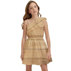 Wood-panel Kids  One Shoulder Party Dress by nate14shop