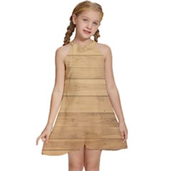 Wood-panel Kids  Halter Collar Waist Tie Chiffon Dress by nate14shop