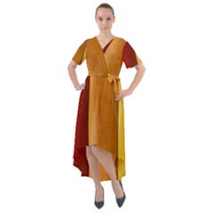 Hd-wallpape-wood Front Wrap High Low Dress