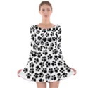 Abstract-black-white Long Sleeve Skater Dress View1