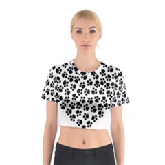 Abstract-black-white Cotton Crop Top by nate14shop