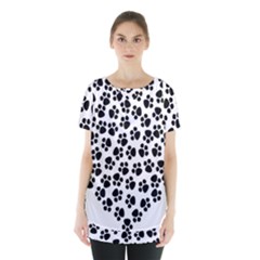 Abstract-black-white Skirt Hem Sports Top by nate14shop