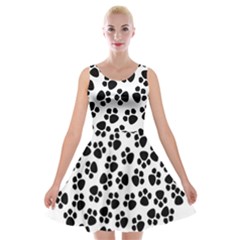 Abstract-black-white Velvet Skater Dress by nate14shop