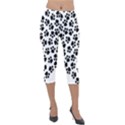 Abstract-black-white Lightweight Velour Capri Leggings  View1