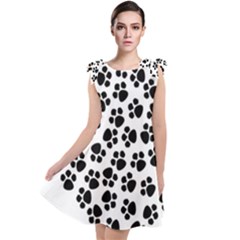 Abstract-black-white Tie Up Tunic Dress by nate14shop