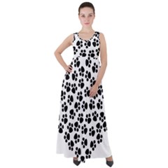 Abstract-black-white Empire Waist Velour Maxi Dress by nate14shop