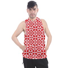 Background-heart Men s Sleeveless Hoodie