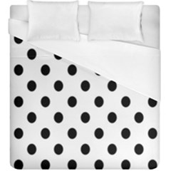 Black-and-white-polka-dot-pattern-background-free-vector Duvet Cover (king Size)