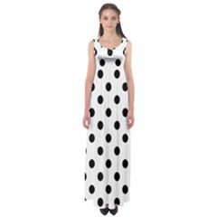 Black-and-white-polka-dot-pattern-background-free-vector Empire Waist Maxi Dress by nate14shop