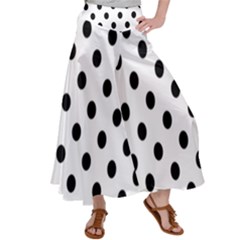 Black-and-white-polka-dot-pattern-background-free-vector Satin Palazzo Pants