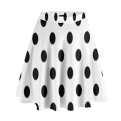 Black-and-white-polka-dot-pattern-background-free-vector High Waist Skirt by nate14shop