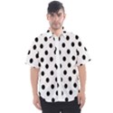 Black-and-white-polka-dot-pattern-background-free-vector Men s Short Sleeve Shirt View1