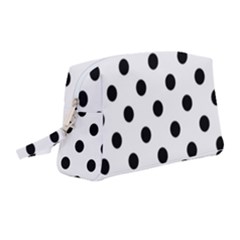 Black-and-white-polka-dot-pattern-background-free-vector Wristlet Pouch Bag (medium) by nate14shop