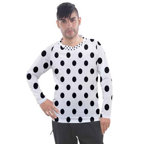 Black-and-white-polka-dot-pattern-background-free-vector Men s Pique Long Sleeve Tee by nate14shop